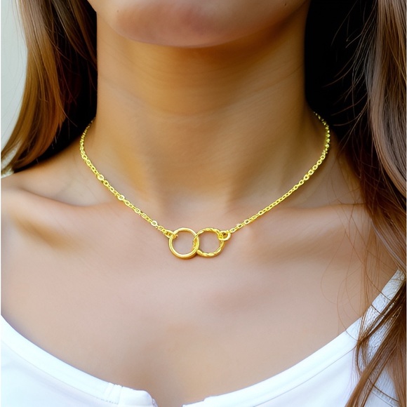🆕 Gold Necklace Twisted Elegance - Picture 1 of 4